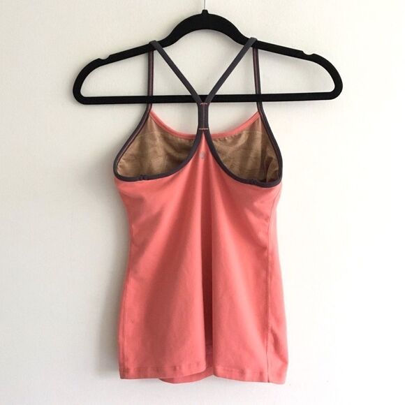 LULULEMON Sleeveless Power-Y Tank Top Coral Grey Trim 4 - Picture 3 of 4